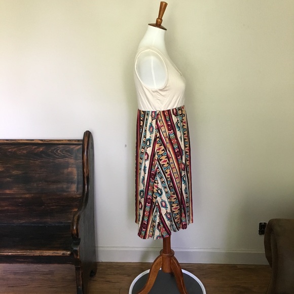 🎉 Coco Beach Tribal Print Sleeveless Midi Dress - Picture 4 of 6